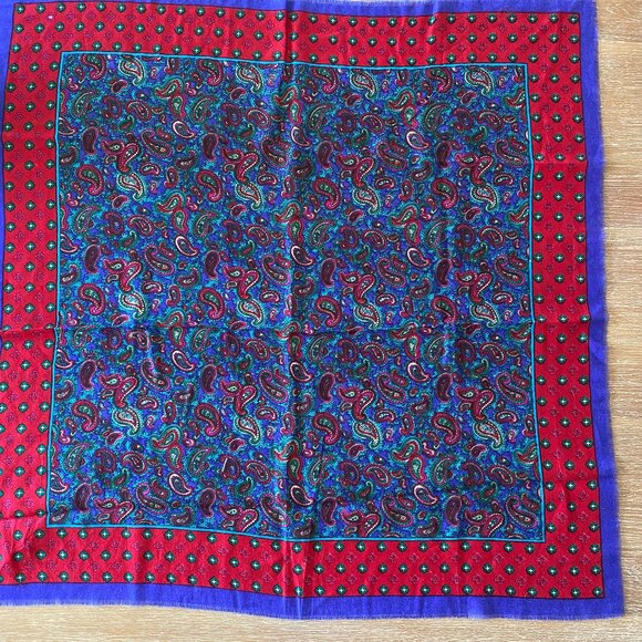 Glentex Vintage Purple Red Paisley Scarf - Picture 2 of 3